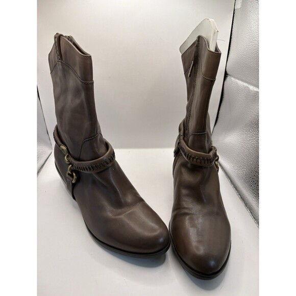 B Makowsky Brown Leather Western Style Riding Boots Size 8.5M - Picture 1 of 10